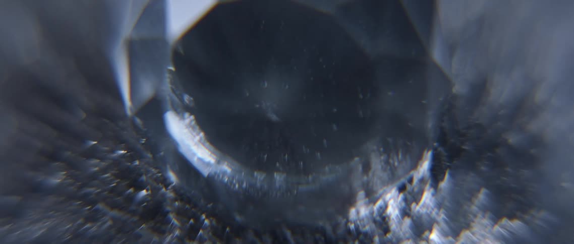 Magnetic megal shavings around a gemstone