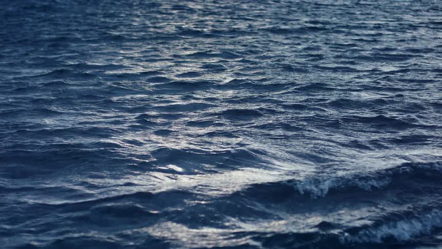 Aerial view of water rippling in the ocean