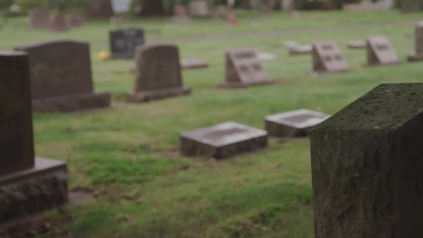 Headstones in a cemetery