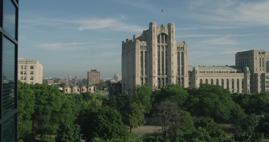 A scenery of majestic building in the city