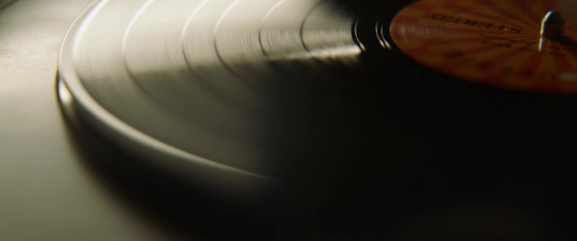 Vinyl record is spinning on record player