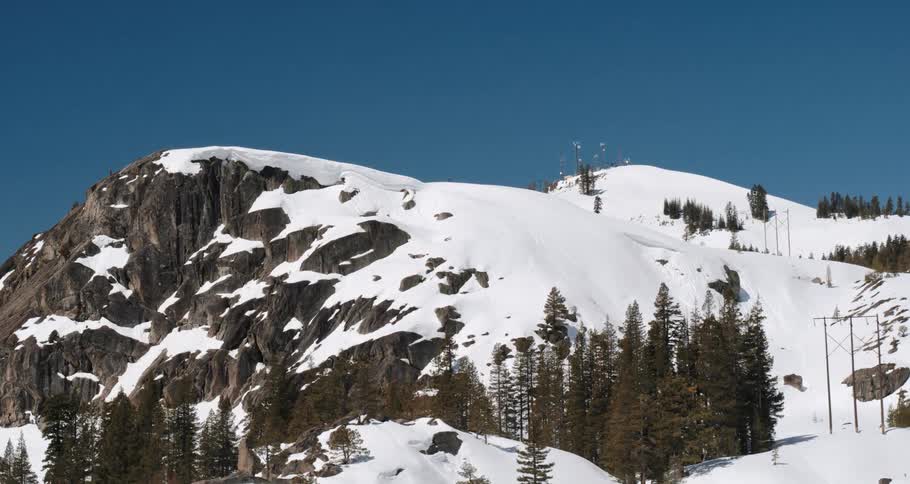 Snow covered mountains and trees