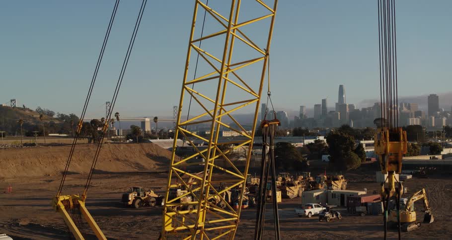 Machinery and a tall crane sit at a construction site