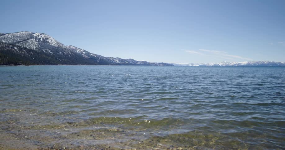 The water is clear in the lake
