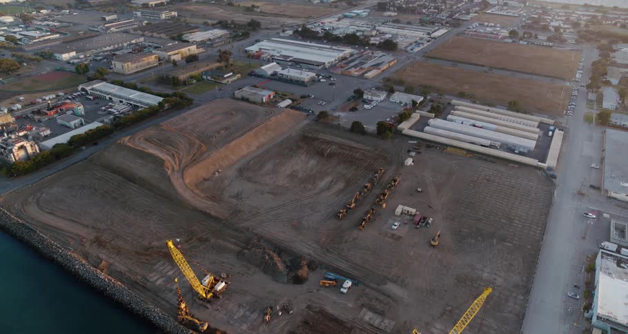 The construction site below is empty