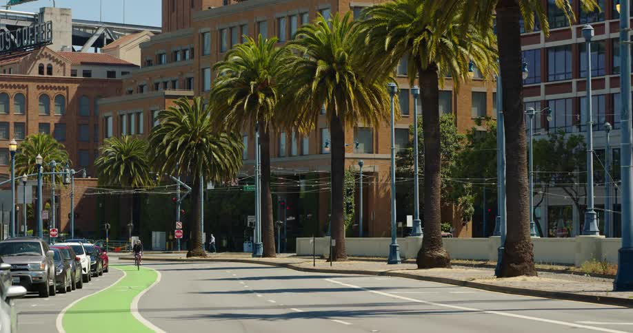 A view of a downtown city is displayed