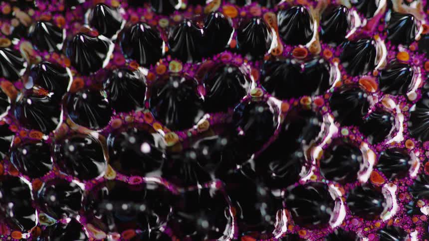 Abstract shapes replicating with spikes on them