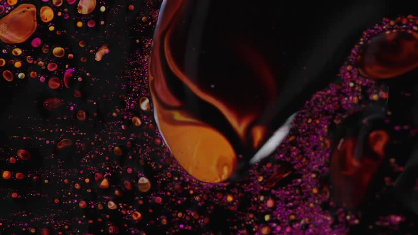 Liquid paint swirling together