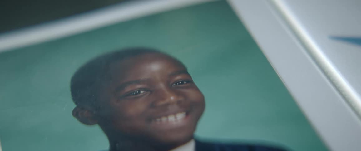 A boys picture from a yearbook is shown