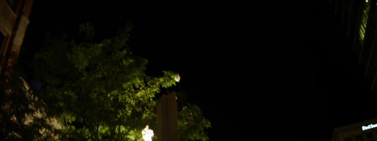A balloon flying in the night sky