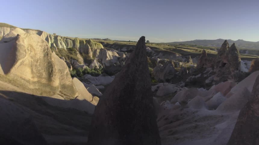 A rocky canyon on a sunny day