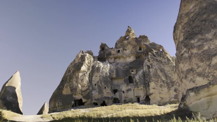 View of a large rock formation on a sunny day