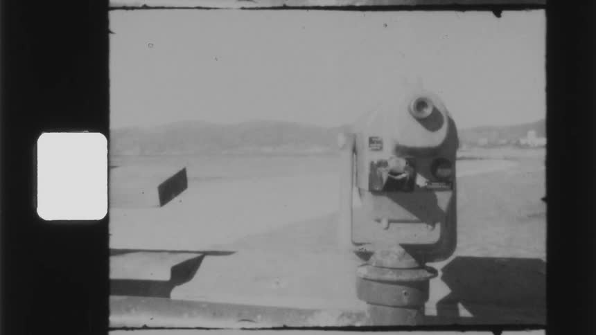 A viewing platform with an observation tool to see in the distance