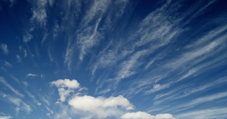 Rolling clouds over blue sky timelapse