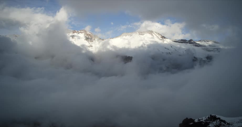 Moody clouds move across Andes peaks