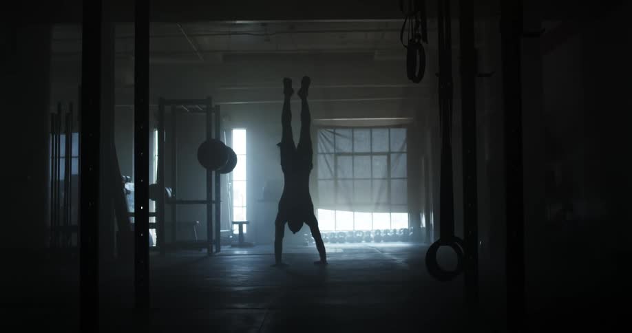 A man is working out in a gym