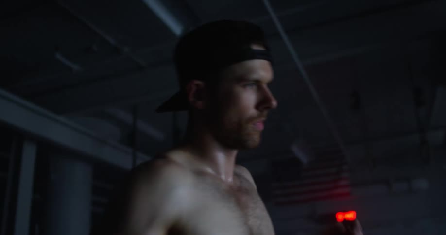 A man is working out in a gym