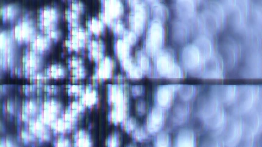 White and black static flashes on a television screen