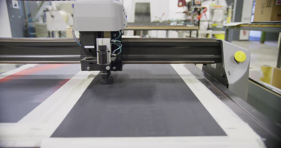 A machine is working in the warehouse