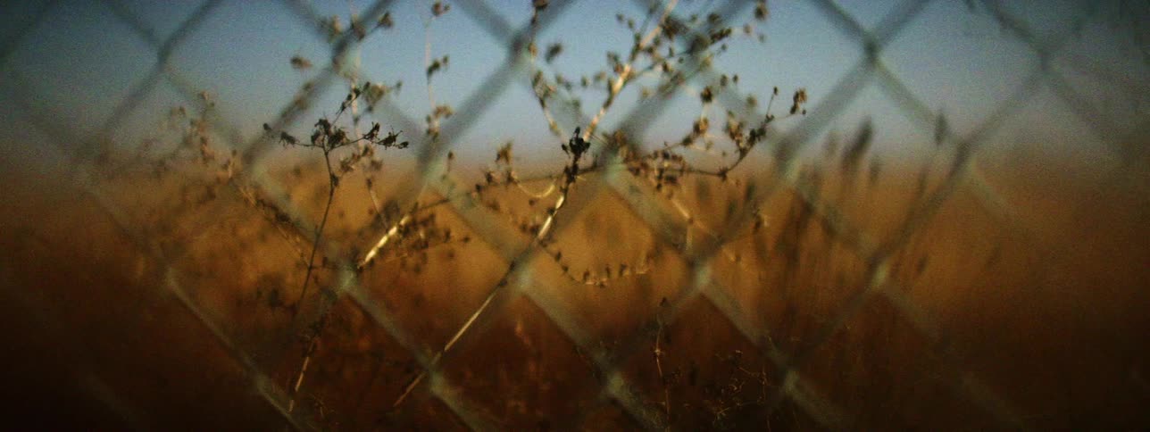 Chain link fence sits near a field
