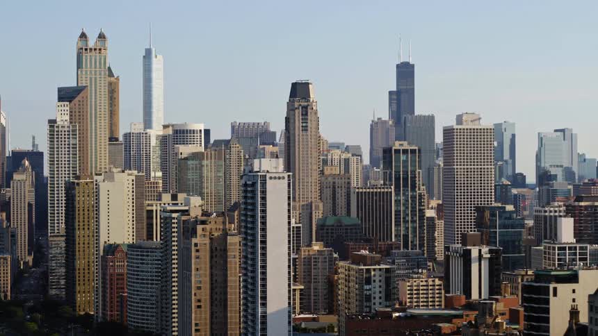 An aerial view of Chicago