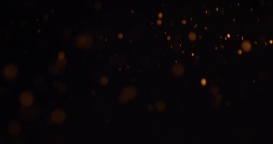 Snow particles fall in the night