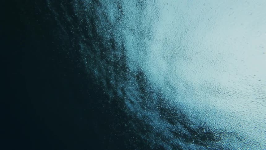 Under the ocean surface as it rains