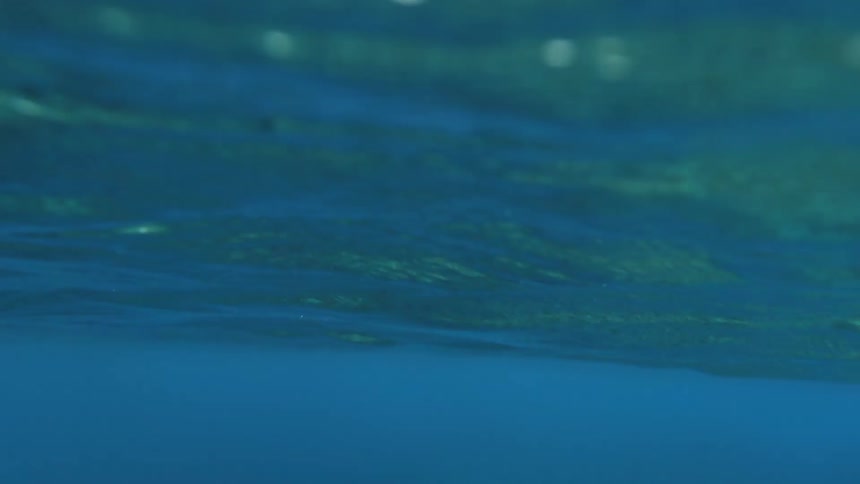 Underwater view of rippling blue ocean waters
