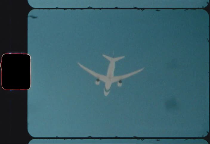 Jet liner flies in the air