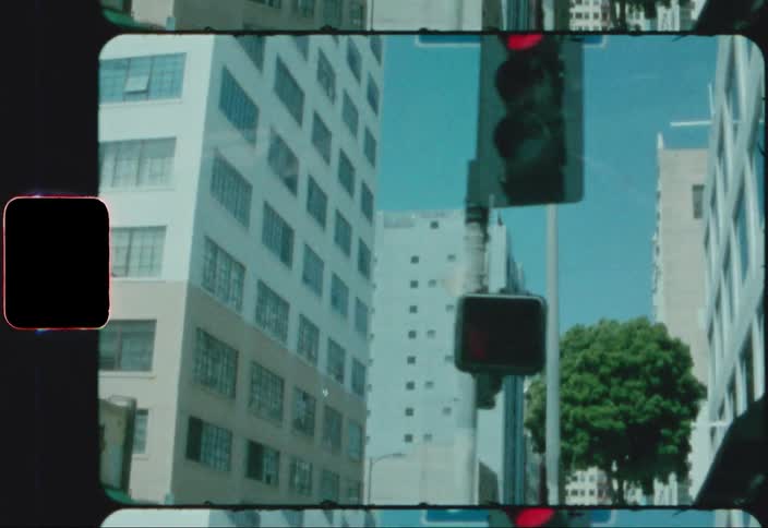 Buildings and traffic lights on citys downtown