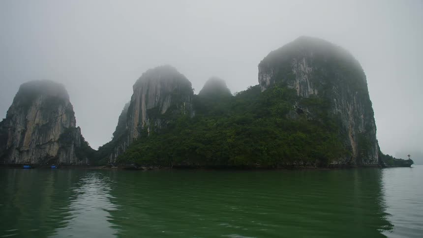 An ocean is surrounding the island
