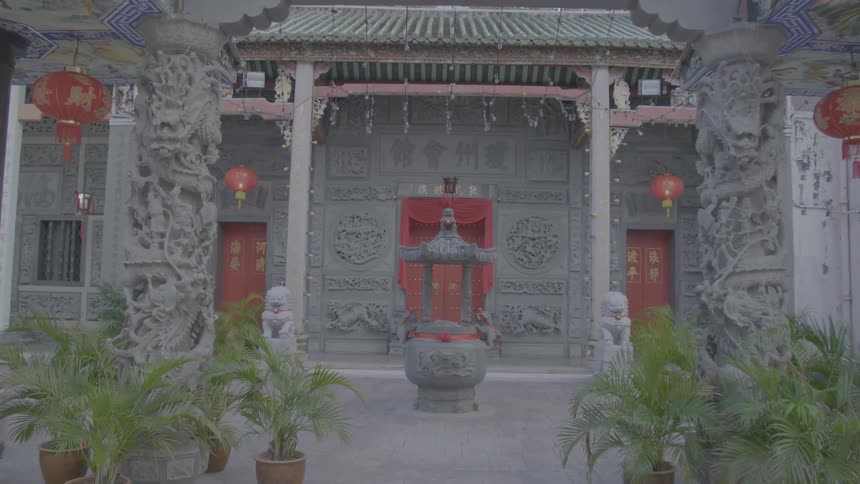 The outside of a temple