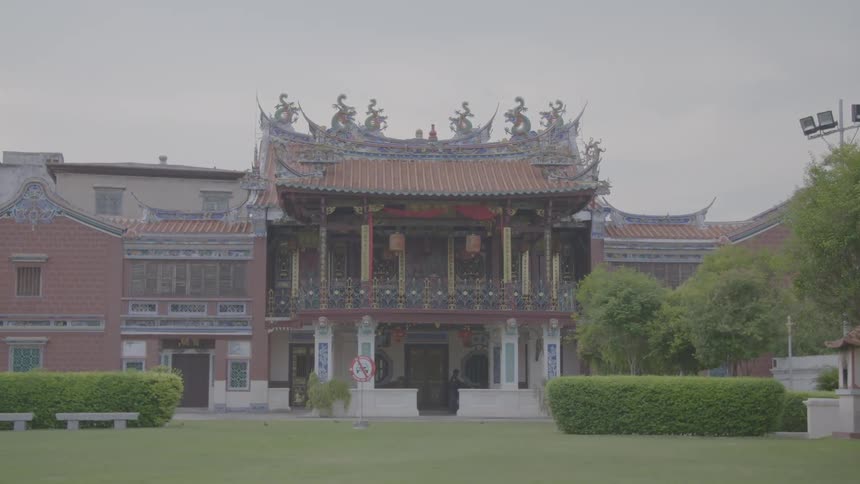 An asian temple view from the outside