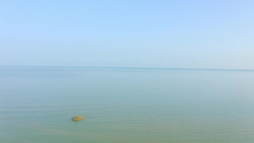 Aerial view of the shore and ocean