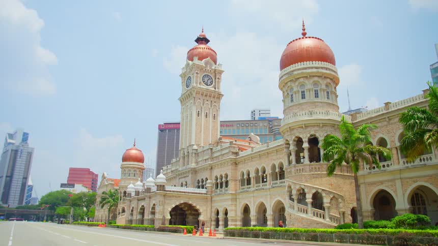A palace on the side of a town street