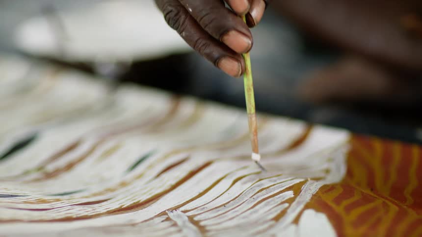 A person is painting a picture
