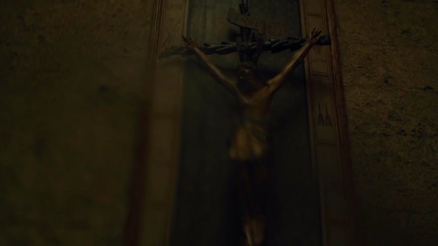 A close up shot of jesus on the cross