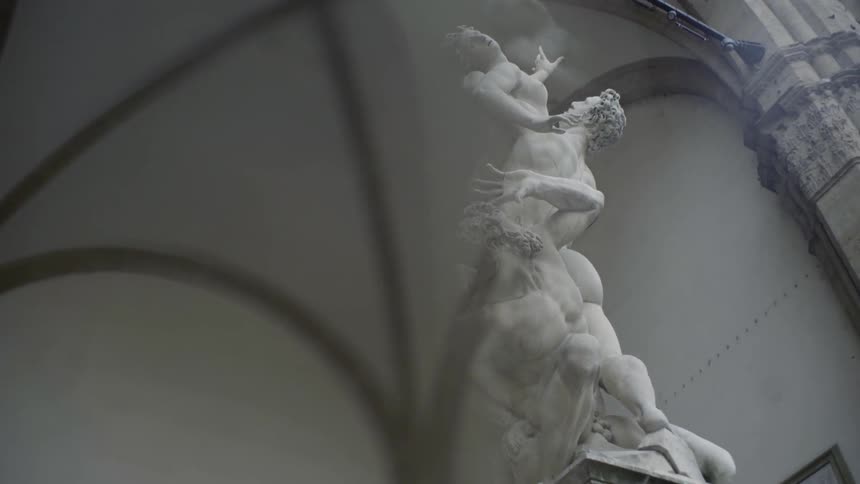 White statue from classical period on display