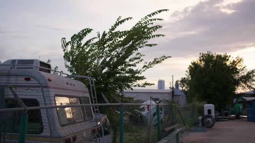 Motor vehicles parked in a lot