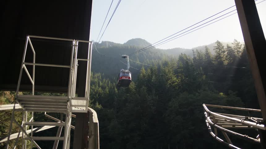 A gondola car on a ski lift