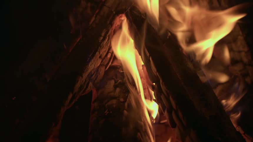Wood burning outside
