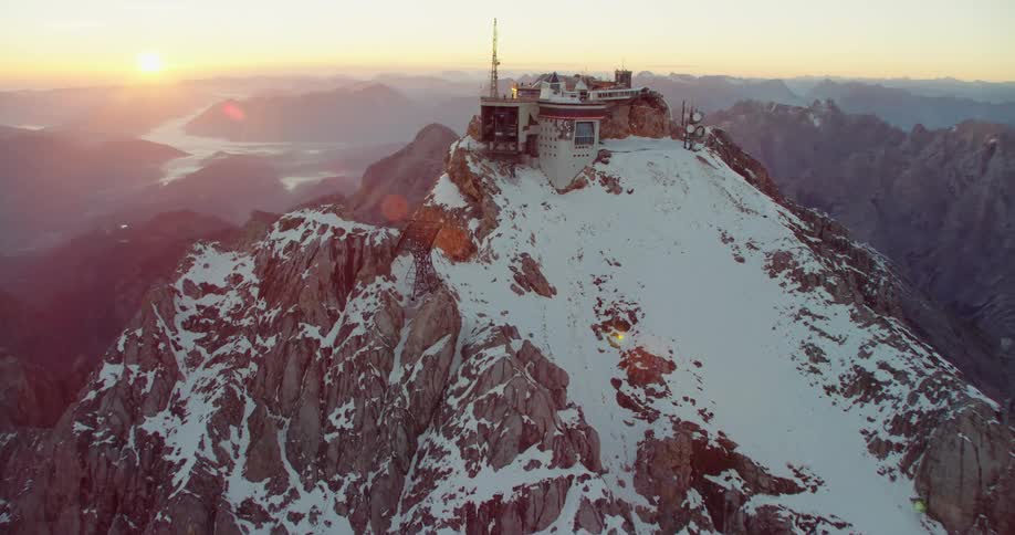 The ski resort is at the top of the mountain