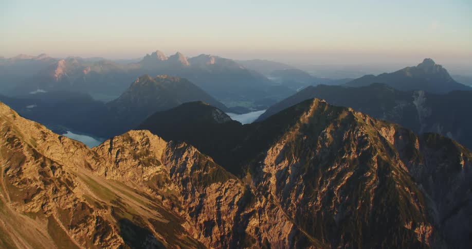 Mountains and mountain peaks near the sky and fog