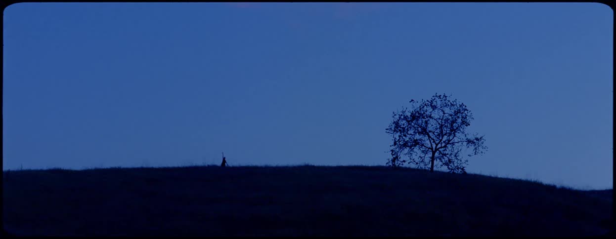A person is on the hill in the distance
