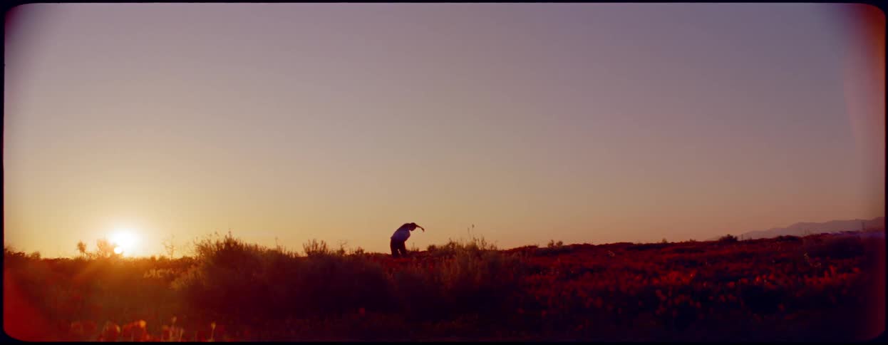 A person is dancing on the field in the distance