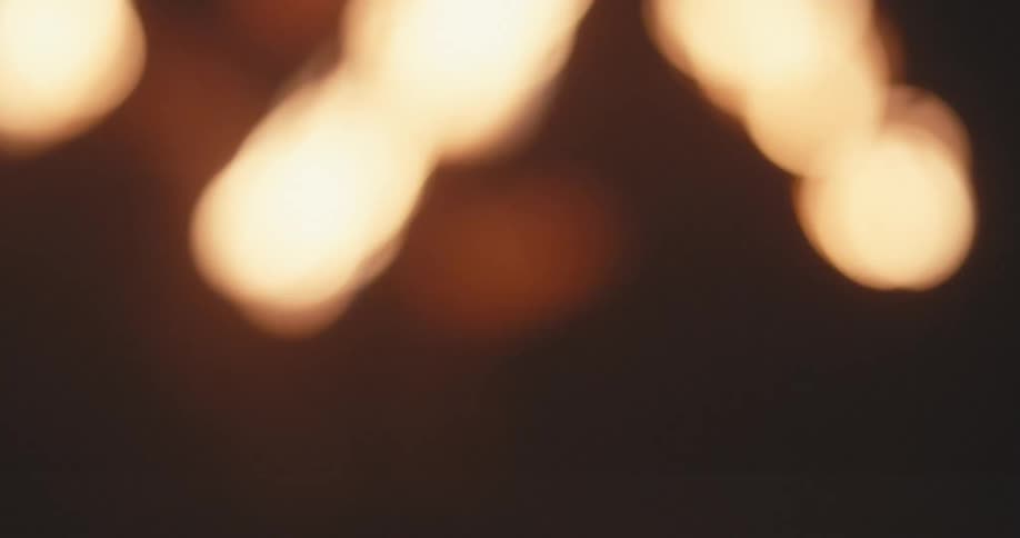 A fire spinner in dreamy out of focus