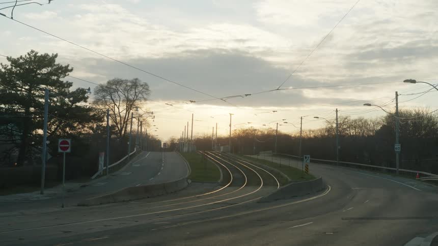 An empty street in a city