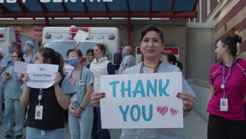 People thanking others
