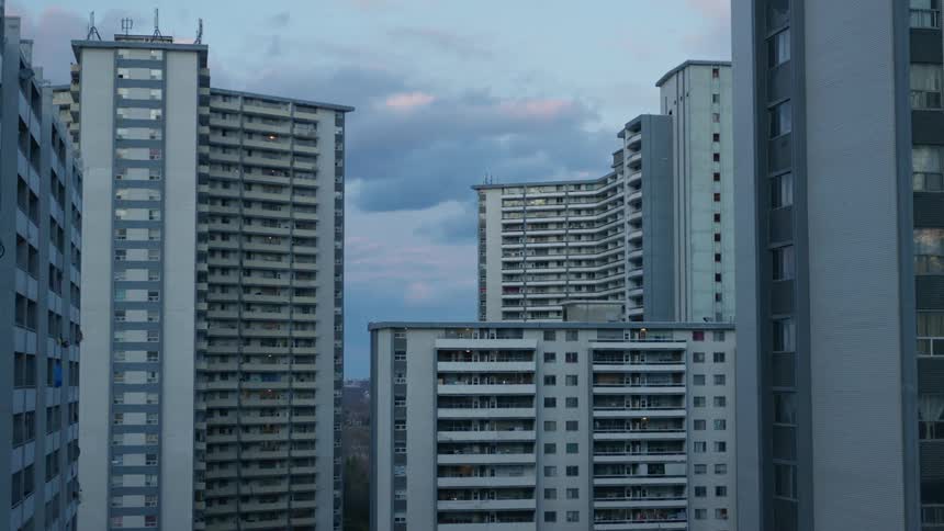Buildings stand tall downtown