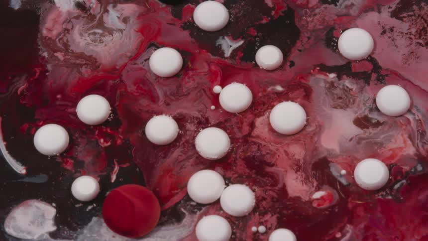 White red and pink colors that look like oil and water